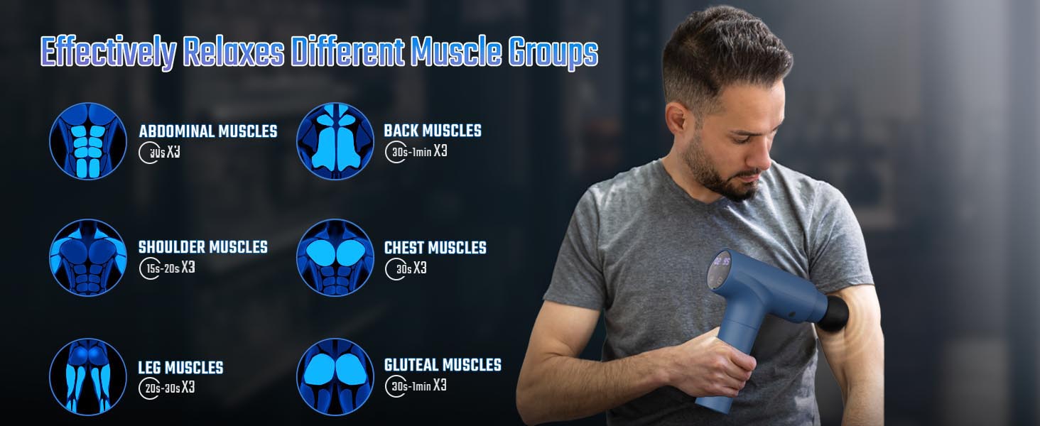 cotsoco Massage Gun, Muscle Massage Gun Deep Tissue Back Massager with Silent Brushless Motor