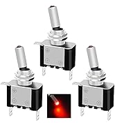 Twidec/3Pcs Rocker Lighted Toggle Switch 12V 20A Heavy Duty Racing Car Automotive Auto SPST ON/Of...