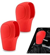 AWGUKA 2 PCS Car Gear Shift Head Cover, Comfortable Handle Handbrake Shifter Cover, Anti-Slip Aut...