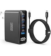 TOPADRE 100W USB C Charger Fast Charger with 2M 100W Cable, 4-Port GaN III PD C harger, HD Displa...