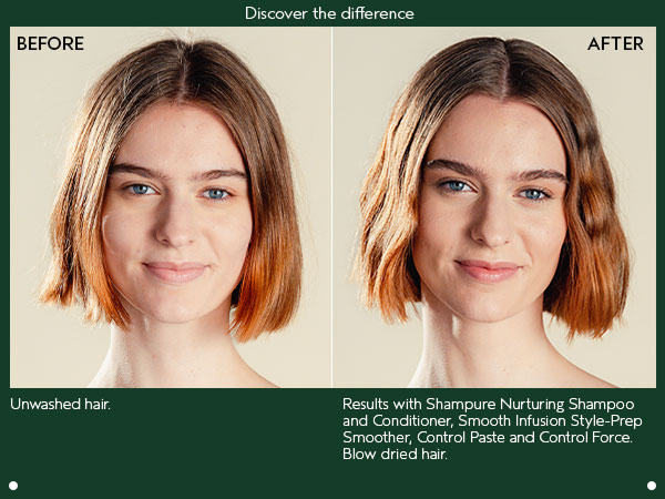 Shampure Nurturing Conditioner Results with Shampure Nurturing Shampoo, Conditioner, Style Prep