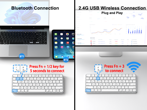 Bluetooth &amp; 2.4G Wireless Connection