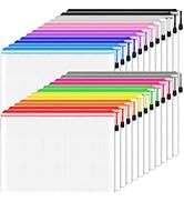 Smarpau Large A3 Mesh Zipper Pouch, 24 Pack 12 Colors 17.4" x 12.4" Zipper Pouches for Organizing...
