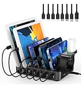 Charging Station for Multiple Devices,68W 6 Ports USB Charger Station with 20W PD USB-C Fast Char...