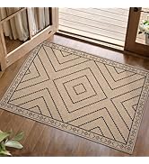 Tangsoo Easy Jute Rug 2x3 Outdoor Rug,Washable Non-Slip Rug for Entryway,Neutral Geometric Ultra ...