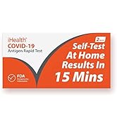 iHealth COVID-19 Antigen Rapid Test, 1 Pack, 2 Tests Total, FDA EUA Authorized OTC at-Home Self T...