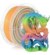 iSANMATE PLA+ Filament 1.75 mm Rainbow Filament, 3D Printer Filament Rainbow PLA, Color Change Fi...