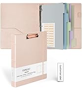 Ospelelf 3 Ring Binder with Clipboard 1 Inch Leather Binder for Letter Size (8.5" x 11"), Clipboa...