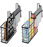 LIVOD 2 Pack Cabinet Door Organizer, Over The Cabinet Door Organizer with Double Towel Bar, Cutti...