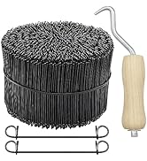 TWTADE 1001PCS Black Double Loop Rebar Wire Bar Ties 16 Gauge 6 inch with Wooden Handle Rebar Tie...