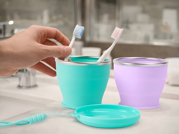 Rinse your mouth with your own clean travel cup at the hotel.