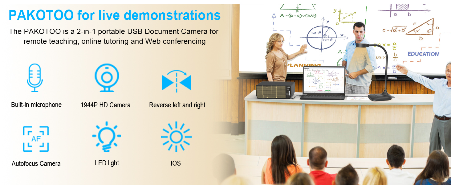 Document camera teachers classroom USB teaching web cam PC webcam light LED 1080P 1944P
