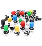 TWTADE / 70 Pcs 6×6×9mm Multicolored Momentary Tactile Tact Push Button Switch Micro Switch Touch...