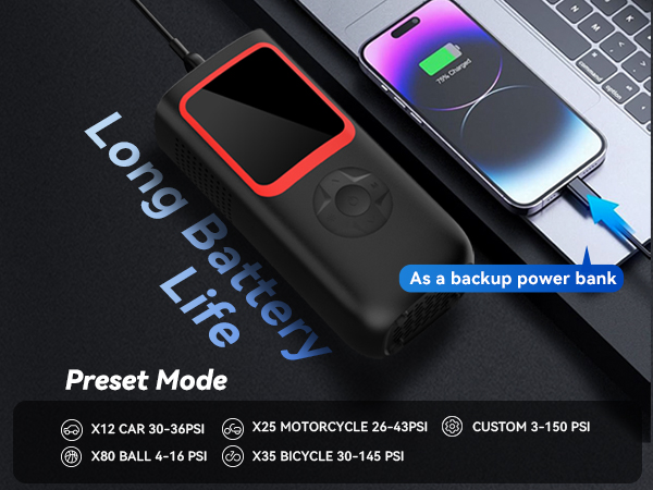 car air pump tire inflator 150 psi portable air compressor for car tires