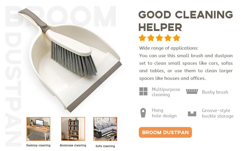 Hand Broom and Dustpan Set for Home