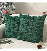 Allorry Christmas Pillow Covers 18x18 inch Set of 2 Christmas Decorations Soft Plush Faux Fur Chr...