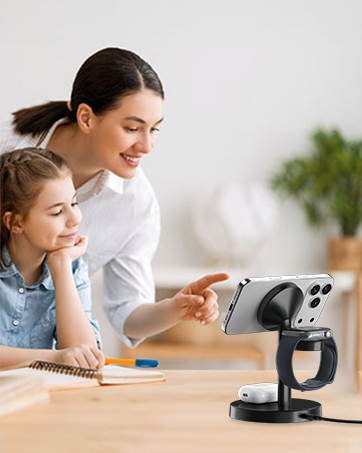 magsafe charger stand 3 in 1 charging station apple wireless iphone 17 16 15 14 13 12 watch airpods