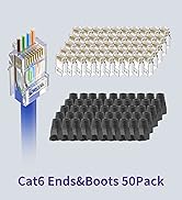 CAT6 CONNECTORS WITH BOOTS 50 PACK