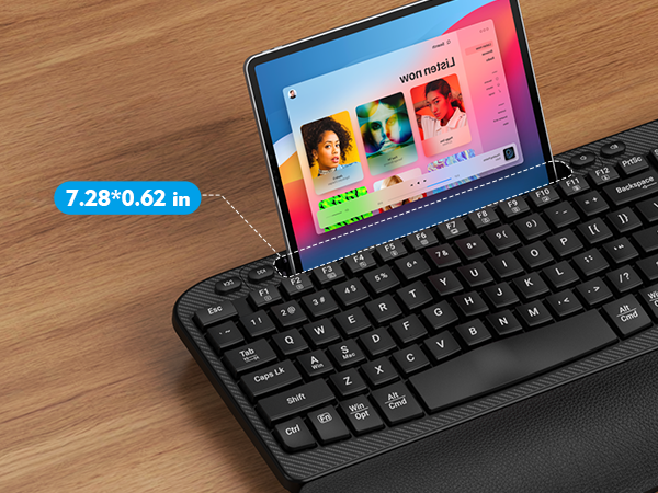 keyboard with phone holder
