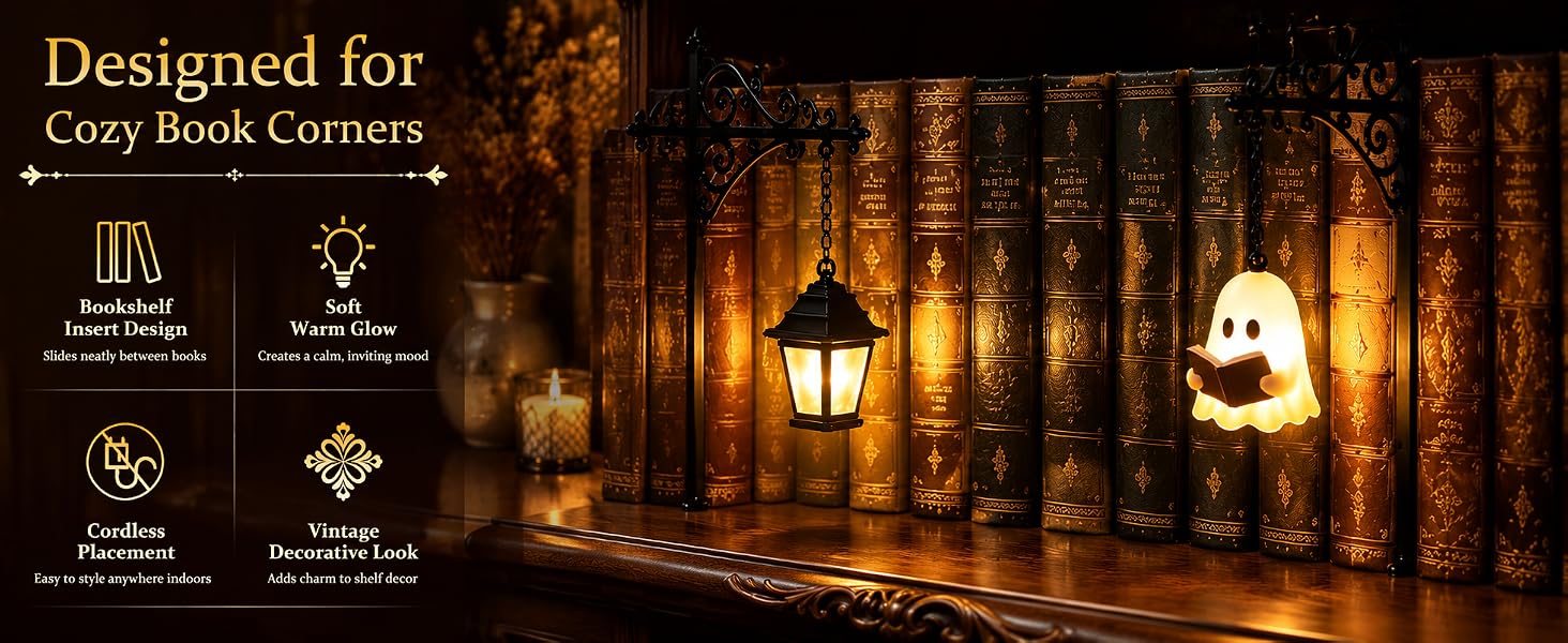 bookshelf lamp for library shelf
