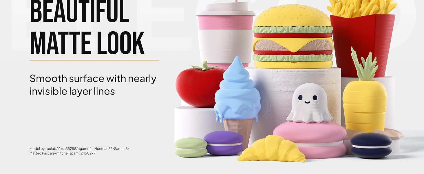 beautiful matte finish, nearly invisible layer lines