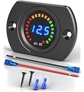 IZTOSS Battery Voltage Meter, Waterproof DC 12V - 24V Voltage Meter LED Digital Display Voltmeter...