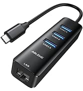 USB C to Ethernet Adapter, ABLEWE 4-in-1 RJ45 to USB-C/Thunderbolt 3 to Gigabit Ethernet LAN Netw...