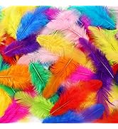 Soarer Colorful Craft Rooster Feathers - 300pcs 3-5inch Colored Feathers Bulk for Kindergarten DI...