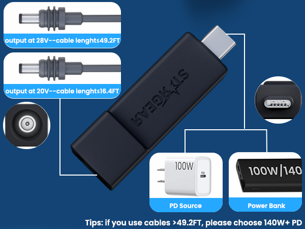 Starlink Mini Cable Adapter, USB C to DC Adapter Power Cable Adapter for Starlink Mini