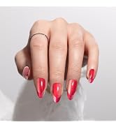 Melodysusie French Tip Press On Nails Almond (Pink Cat Eye),Medium Nails Press ons, Salon-like Na...