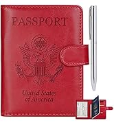 RSAquar Passport and Vaccine Card Holder Combo, Passport Case with CDC Vaccination Card Slot, Lea...