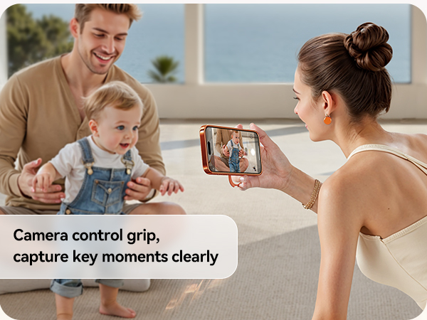 Orange for iPhone 17 Pro Case with 360 Spin Magnetic Stand Slim Polished Clear