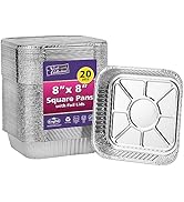 8x8 Aluminum Pans With Lids (20 Pack) 8 Inch Foil Pans With Covers - Cake Pans - Aluminum Square ...