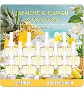 Plug In Air Freshener Refills for Home – Jasmine, Hawaiian, Cotton Scent, 12 Count, 7.92 Fl Oz, C...