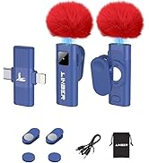 Linber Wireless Lavalier Microphone for iPhone &amp; Android, Magnetic Mic with AI Noise Cancellation...