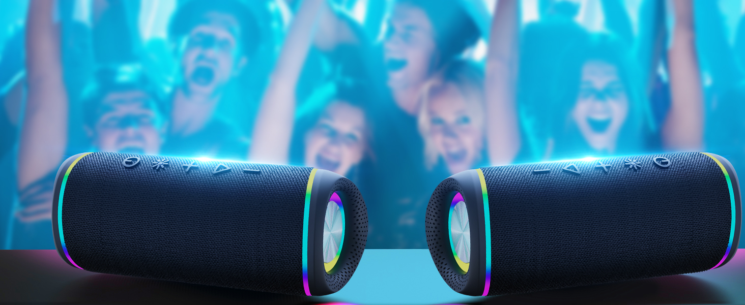 Bluetooth Speaker with HD Sound, Portable Wireless, IPX5 Waterproof, BT5.3, for Home/Party/Outdoor