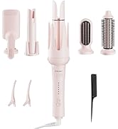 BETECURVY 5 in 1 Automatic Curling Iron Set with 2 Interchangeable Ceramic Barrels (1”-1.25”), Wa...