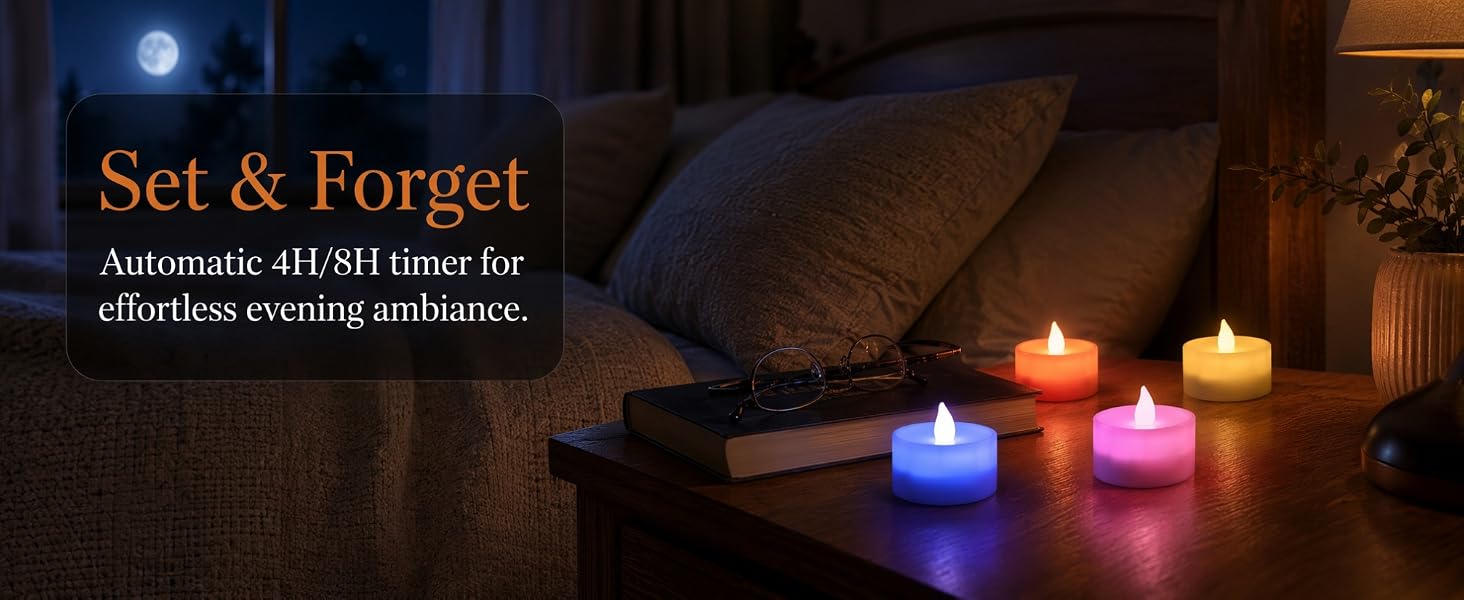 Colorful Flickering Tea Light Flameless Candle