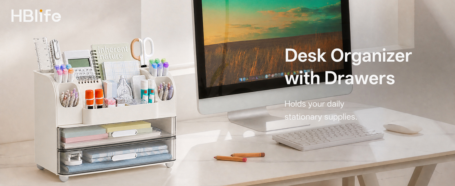 HBlife Desk Organizer with Pen Pencil Holder