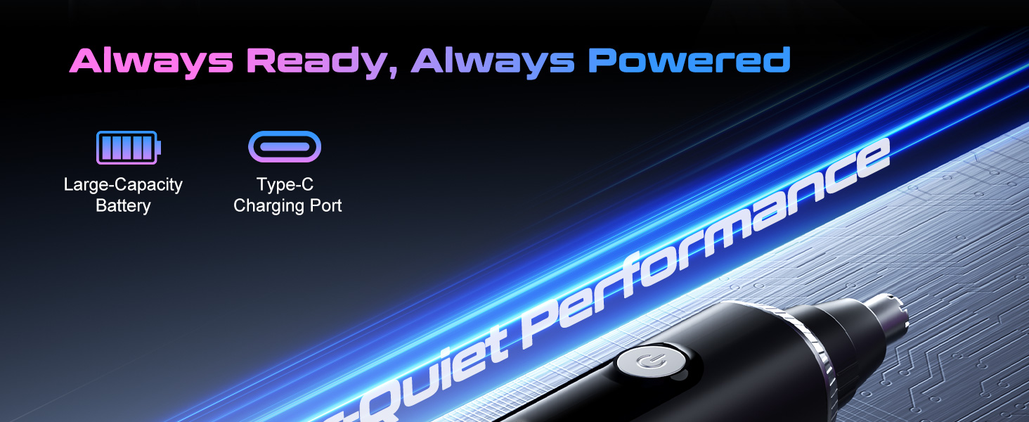 Portable nose and ear trimmer with LED display for daily grooming