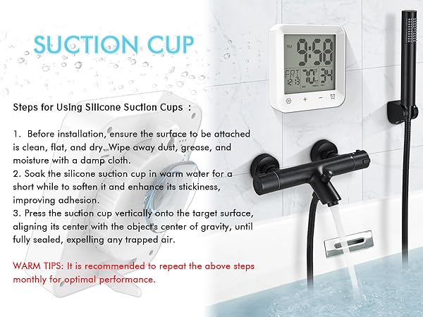 Waterproof Shower Clock with Timer