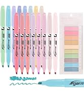 Cgerma Pastel Highlighters Assorted Colors 16 Pack, 200 transparent sticky tabs, Chisel Tip Cute ...