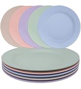 LuckyZone 11inch/5pcs Wheat Straw Plates - Reusable &amp; Unbreakable Plate - Dishwasher &amp; Microwave ...