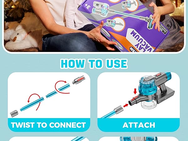 kids vacuum how to use