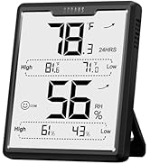 DOQAUS Upgraded Digital Hygrometer Room Thermometer Indoor, Humidity Meter with Large LCD Display...
