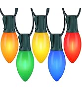 C9 Christmas Lights Outdoor Multicolor, 100FT 100LED string Lights Waterproof Shatterproof, Exten...