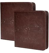 Peisicne 2-Pack Registration and Insurance Card Holder, Vehicle Glove Box Car Organizer with Magn...