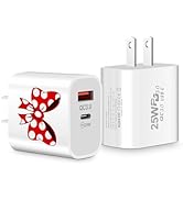 SAMONPOW USB C Charger Block Dual Port Type C Wall Charger Fast Charging Multiport Adpater PD 25W...