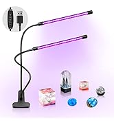 inShareplus LED UV Light Dual Head with USB, 395nm-405nm Dimmable UV Light with Clip, Glow in The...