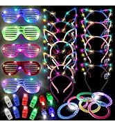 50 Pcs Glow in the dark party supplies For Adults Kids Glow Sticks neon party decorations with 10...